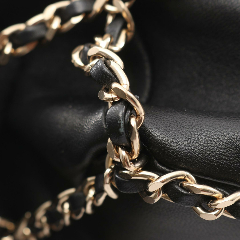 香奈兒 COCO 標誌單背包 AS2313 羊皮 黑色 二手 GHW CC-5