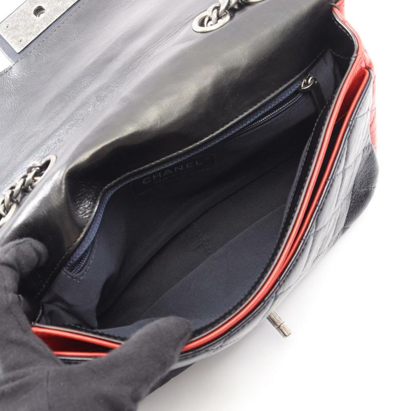 香奈兒 (CHANEL) Matelasse 三色鏈條肩背包，黑色、海軍藍、紅色，二手，帶五金配件-2