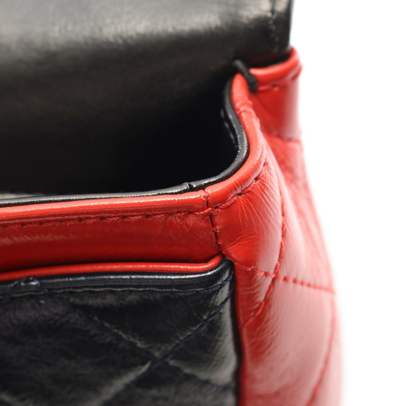 香奈兒 (CHANEL) Matelasse 三色鏈條肩背包，黑色、海軍藍、紅色，二手，帶五金配件-5