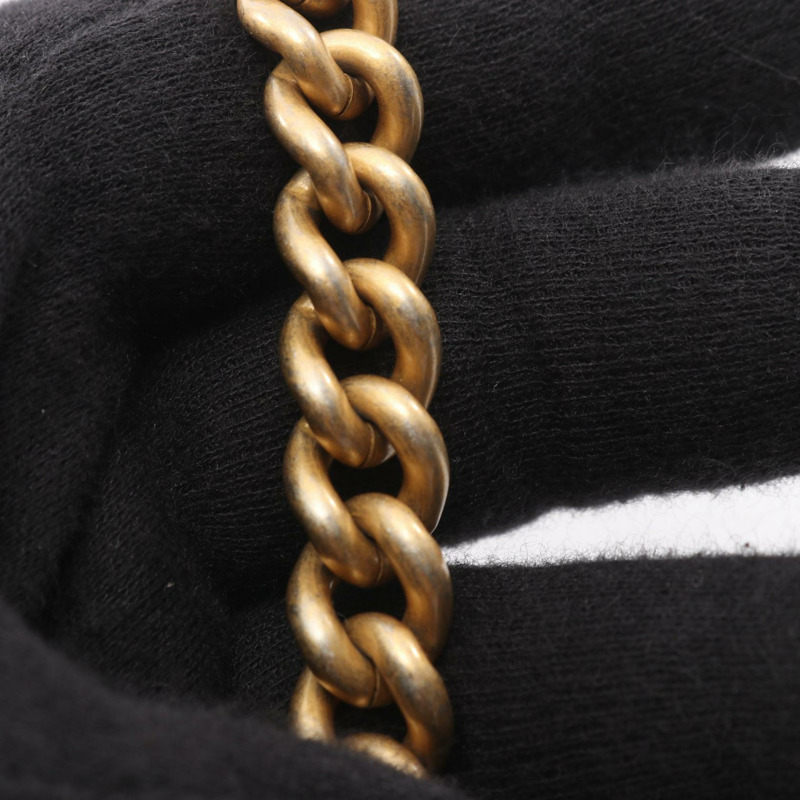 香奈兒 Boy Chanel 絎縫鏈條肩背斜背包 AP1117 皮革 藍色 GHW-8