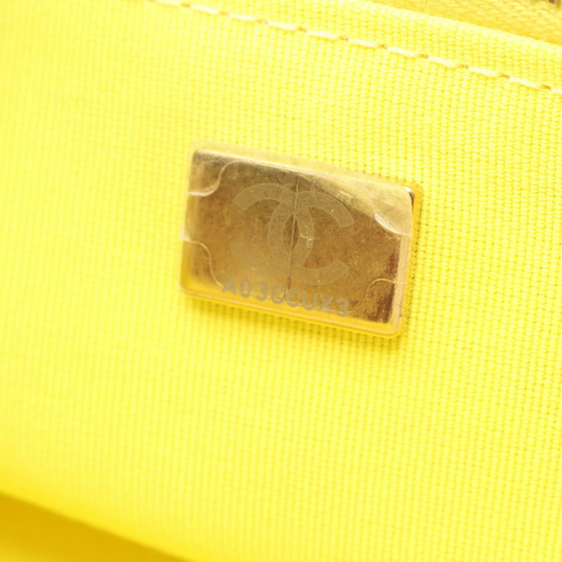 香奈兒 (CHANEL) 絎縫鏈條肩挎包 AS3228 黃色皮革二手金色五金 CC-4