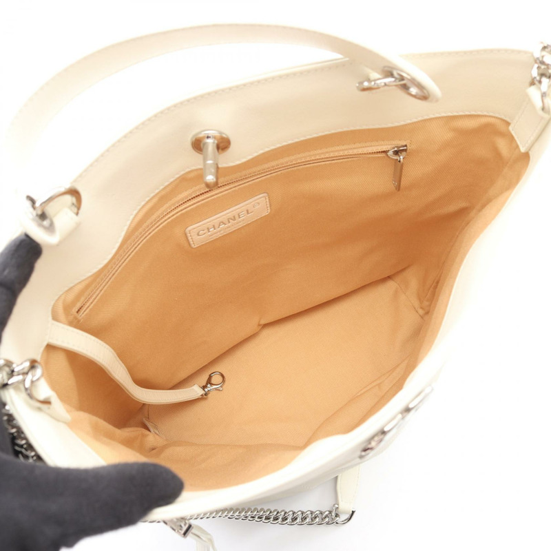 香奈兒 (CHANEL) 絎縫水桶肩背包 AS0577 羊皮 白色 二手 SHW CC-2
