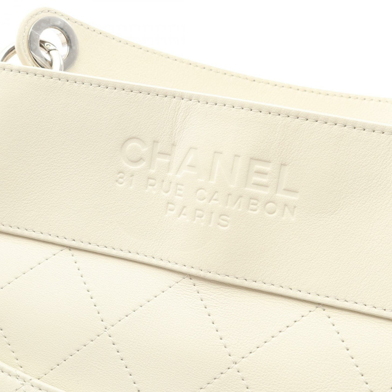 香奈兒 (CHANEL) 絎縫水桶肩背包 AS0577 羊皮 白色 二手 SHW CC-8