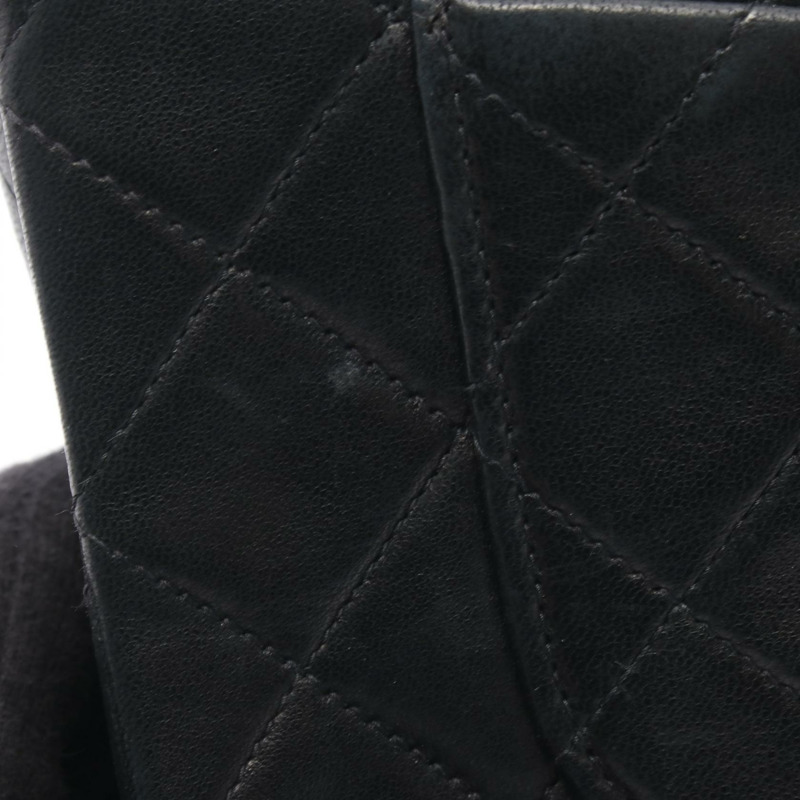 香奈兒 (CHANEL) 絎縫雙蓋鏈條肩背包，羊皮材質，黑色，金色五金，二手-7