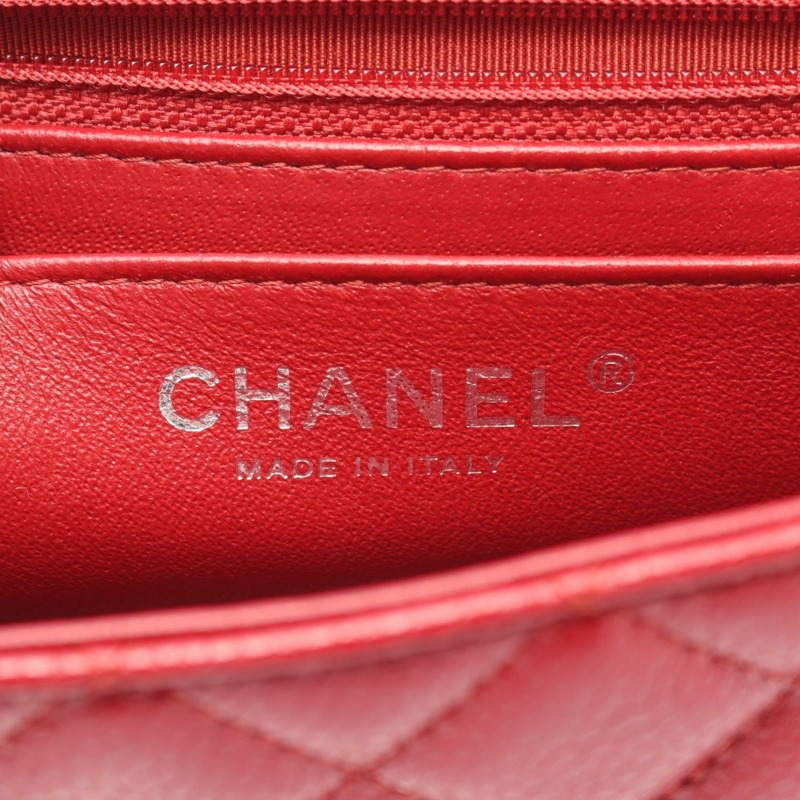 香奈兒 (CHANEL) 迷你絎縫 20 鏈條斜背包 A69900 紅色皮革 SHW-3