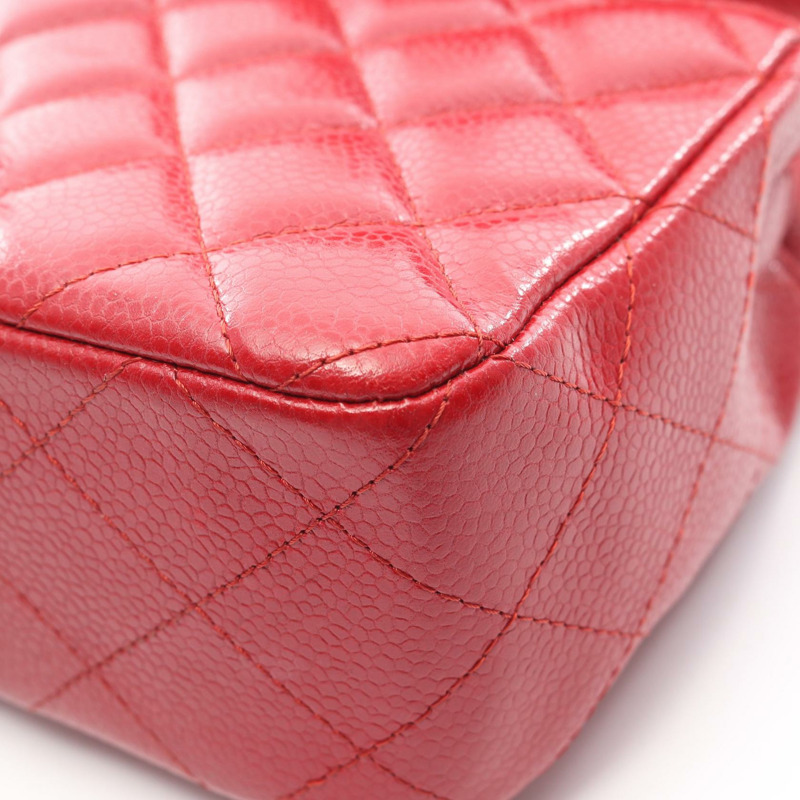 香奈兒 (CHANEL) 迷你絎縫 20 鏈條斜背包 A69900 紅色皮革 SHW-6