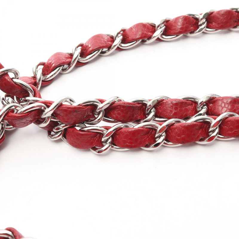 香奈兒 (CHANEL) 迷你絎縫 20 鏈條斜背包 A69900 紅色皮革 SHW-13