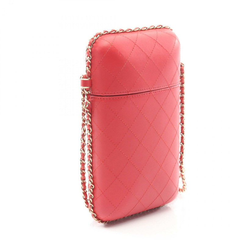 香奈兒 (CHANEL) 絎縫鏈條手機包單肩斜背包 A94471 羊皮 GHW-1