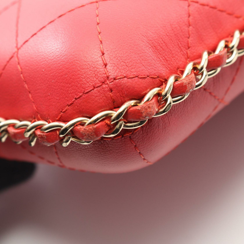 香奈兒 (CHANEL) 絎縫鏈條手機包單肩斜背包 A94471 羊皮 GHW-6