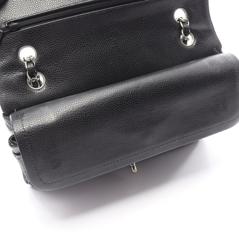 香奈兒 (CHANEL) 絎縫雙蓋鏈條肩背包，黑色皮革，SHW 五金配件，二手女款-8