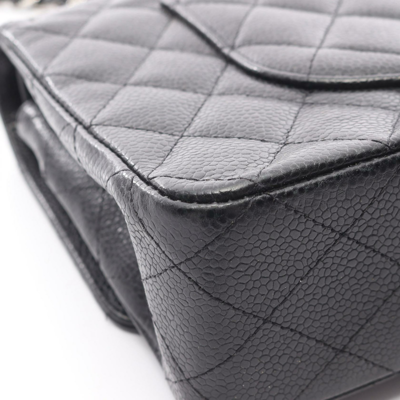 香奈兒 (CHANEL) 絎縫雙蓋鏈條肩背包，黑色皮革，SHW 五金配件，二手女款-10