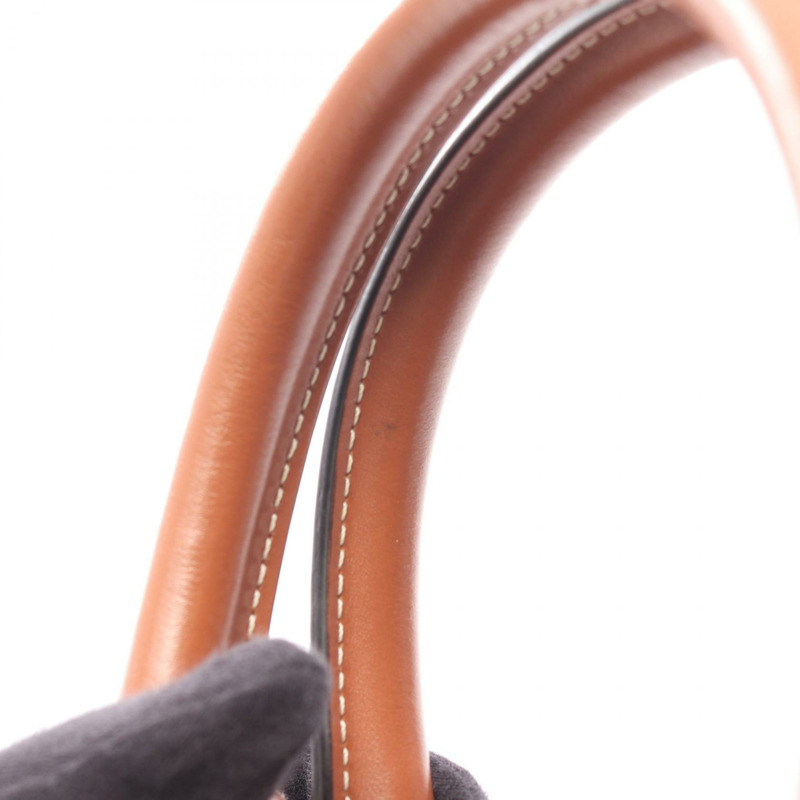 CELINE Mini Vertical Cabas Triomphe 單肩手提包，帆布皮革，棕色，二手-12