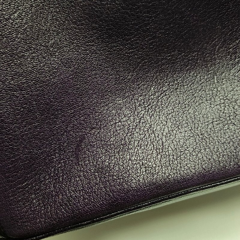 Miu Miu托特包紫色皮革單肩包手提包斜挎包金色五金可拆卸肩帶-11