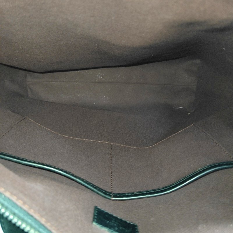 LOUIS VUITTON KITAN棕色塗層帆布老花單肩包手提包斜挎包銀色五金可拆卸肩帶-6