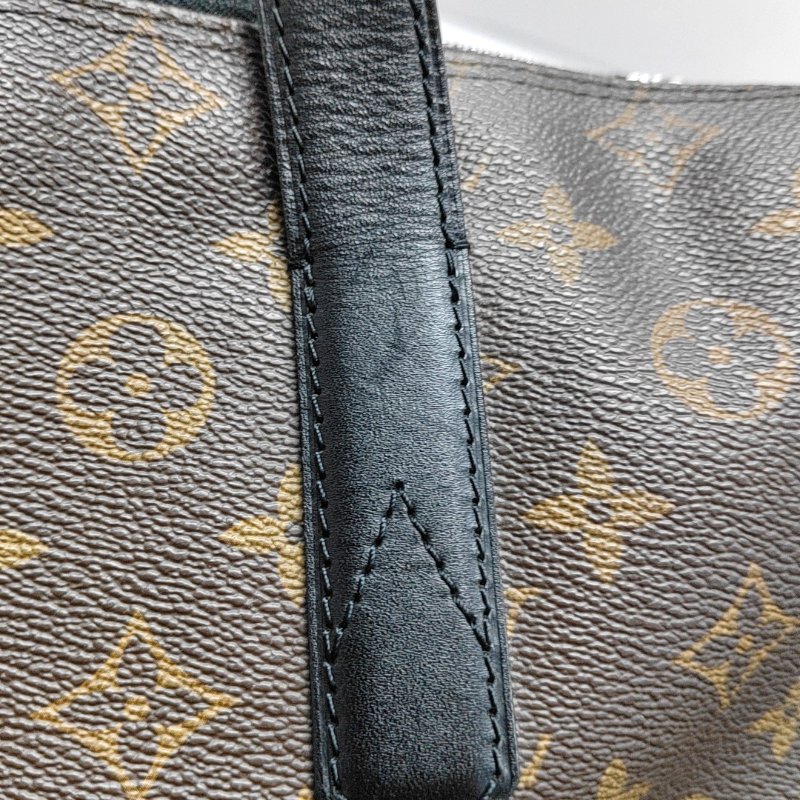 LOUIS VUITTON KITAN棕色塗層帆布老花單肩包手提包斜挎包銀色五金可拆卸肩帶-8