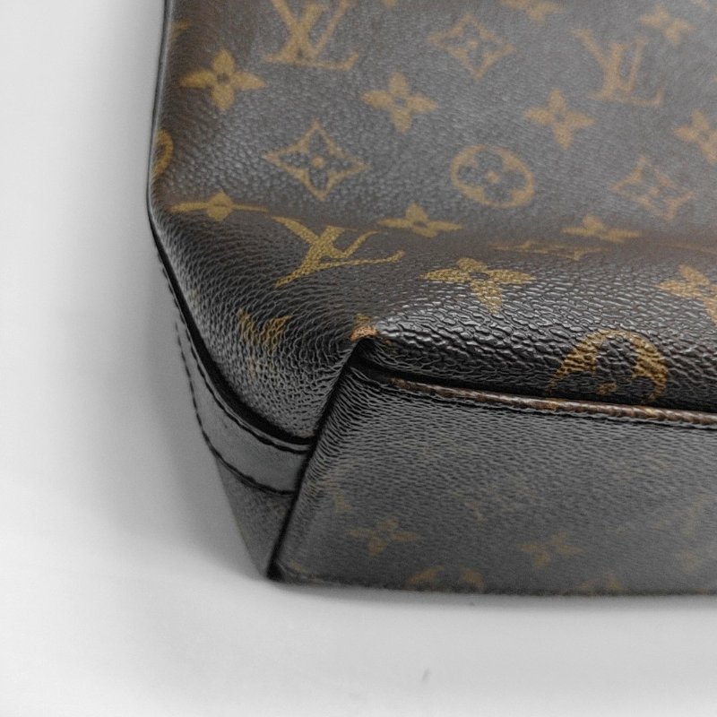 LOUIS VUITTON KITAN棕色塗層帆布老花單肩包手提包斜挎包銀色五金可拆卸肩帶-12