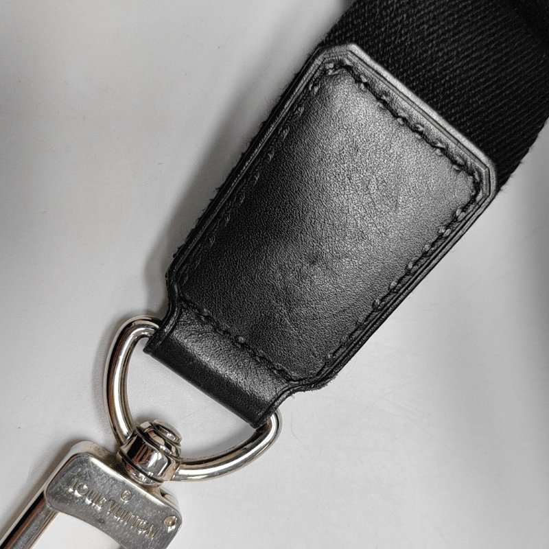 LOUIS VUITTON KITAN棕色塗層帆布老花單肩包手提包斜挎包銀色五金可拆卸肩帶-15