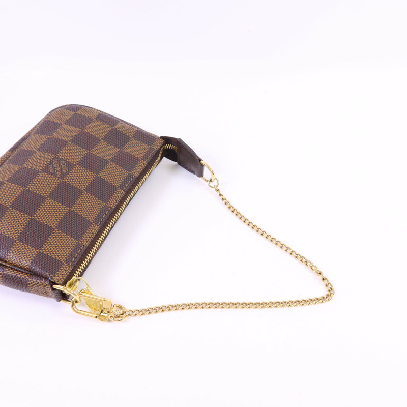 LOUIS VUITTON Damier Mini Pochette Accessoires金扣手挽袋-4