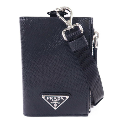 PRADA Saffiano皮革Trifold Wallet銀扣錢包