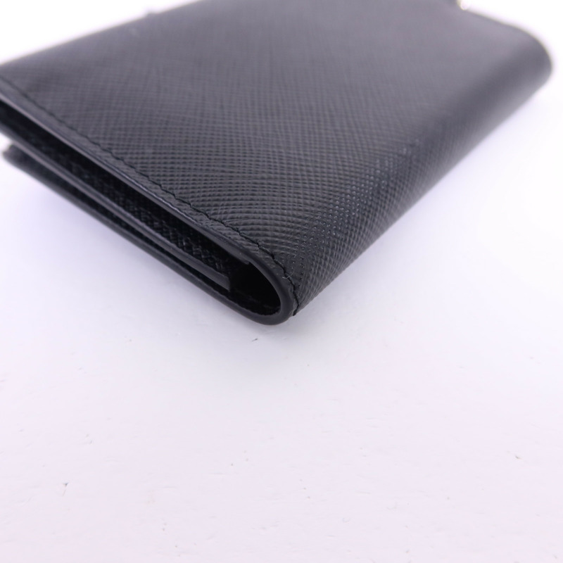 PRADA Saffiano皮革Trifold Wallet銀扣錢包-13