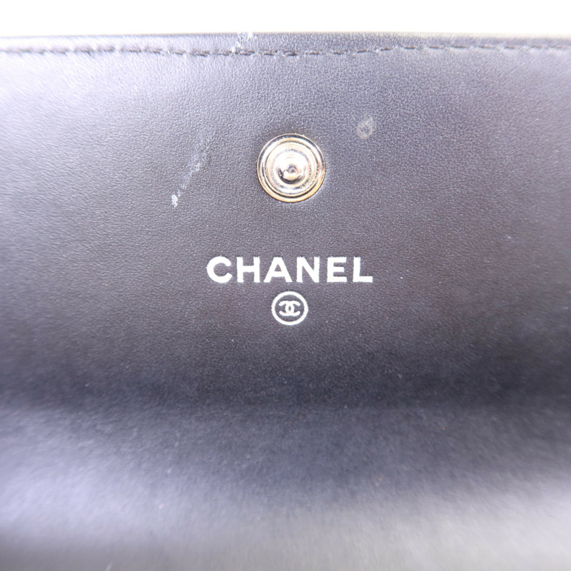 CHANEL 漆皮皮革Boy Long Wallet銀扣長錢包-5