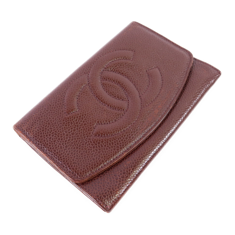 CHANEL 牛皮皮革Bifold Wallet金扣錢包-2