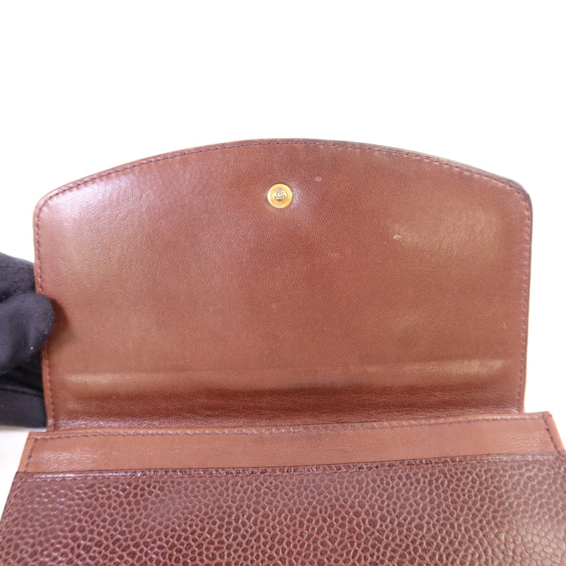 CHANEL 牛皮皮革Bifold Wallet金扣錢包-5