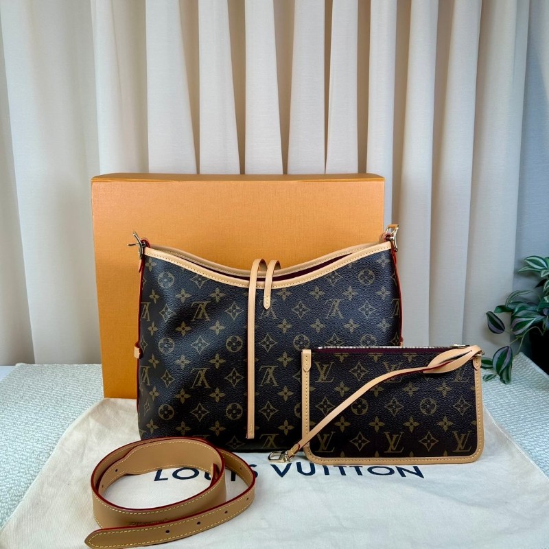 ZZZ LV路易威登carryall  棕色經典老花 容量大 日常通勤、出門都很實用 百搭不挑衣服 有子包-10