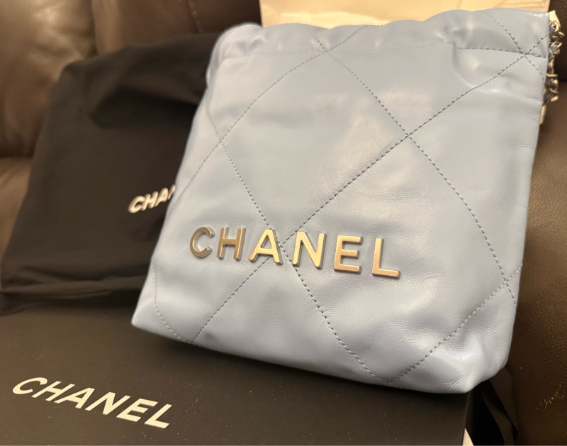 Chanel 香奈兒 Chanel Mini 22 Baby Blue 天藍配銀鏈-0