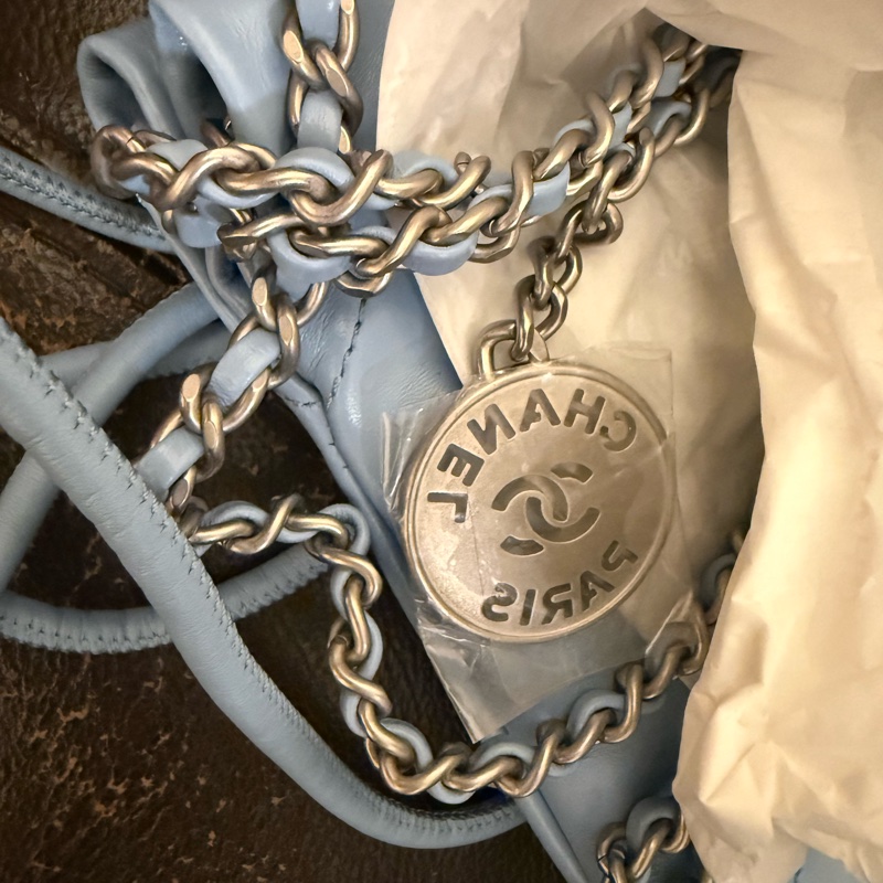 Chanel 香奈兒 Chanel Mini 22 Baby Blue 天藍配銀鏈-18
