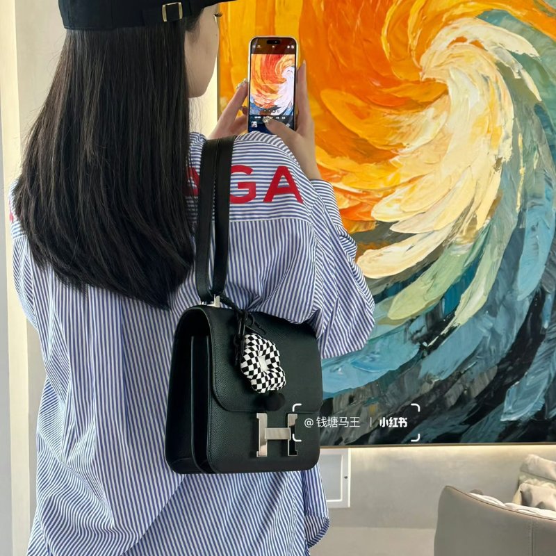 HERMES Constance 24 - 黑銀 K-1