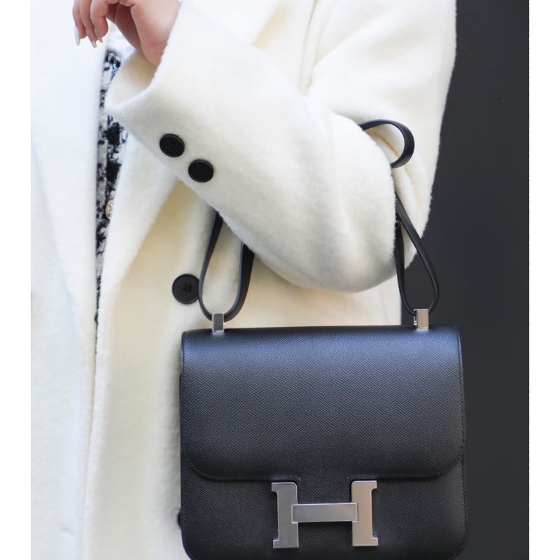 HERMES Constance 24 - 黑銀 K-9