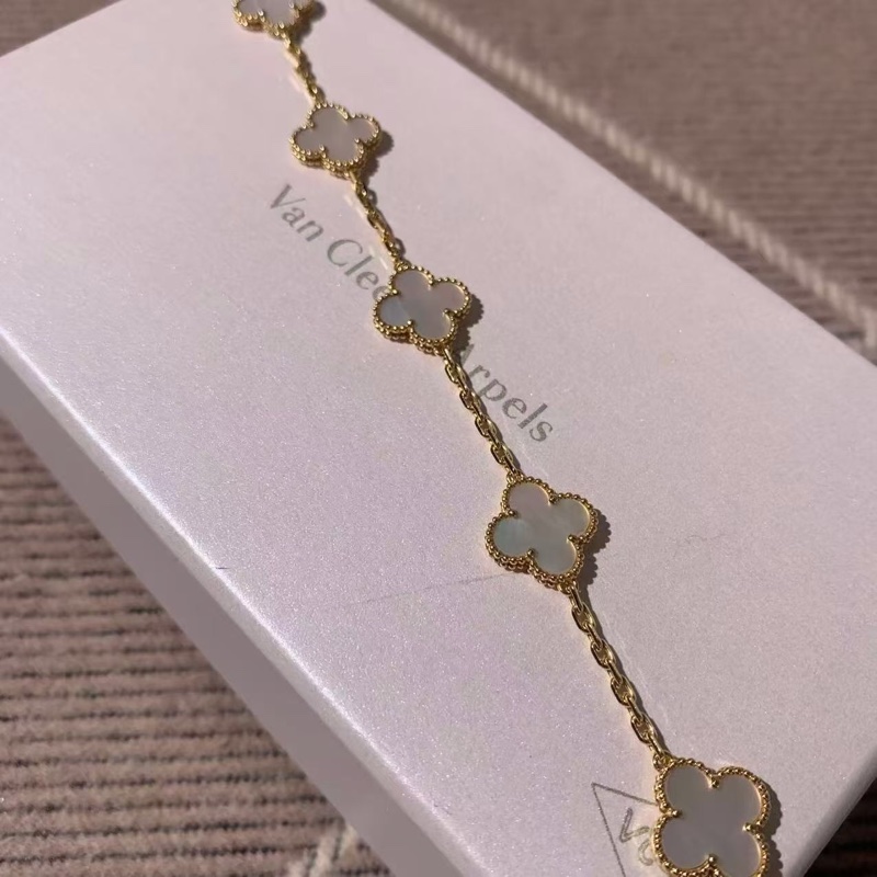 Vca 梵克雅寶Vintage Alhambra五花白貝母手鍊 ，2023購入-6