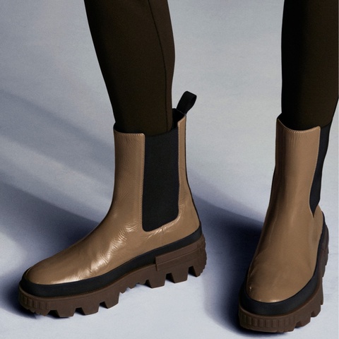 Moncler Coralyne 漆皮厚底靴