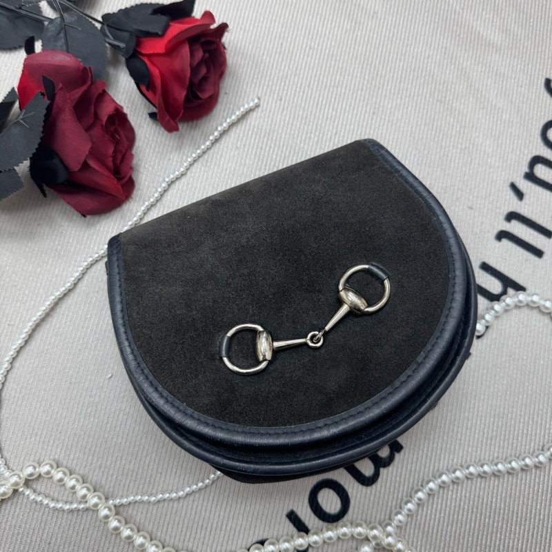 Gucci麂皮馬銜扣腰包 中古 vintage-0