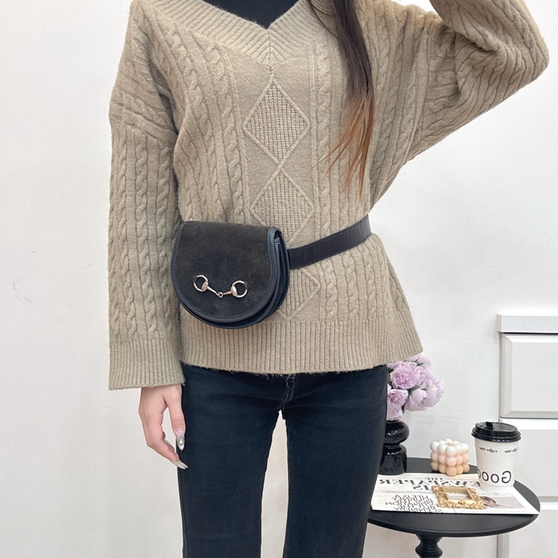 Gucci麂皮馬銜扣腰包 中古 vintage-4