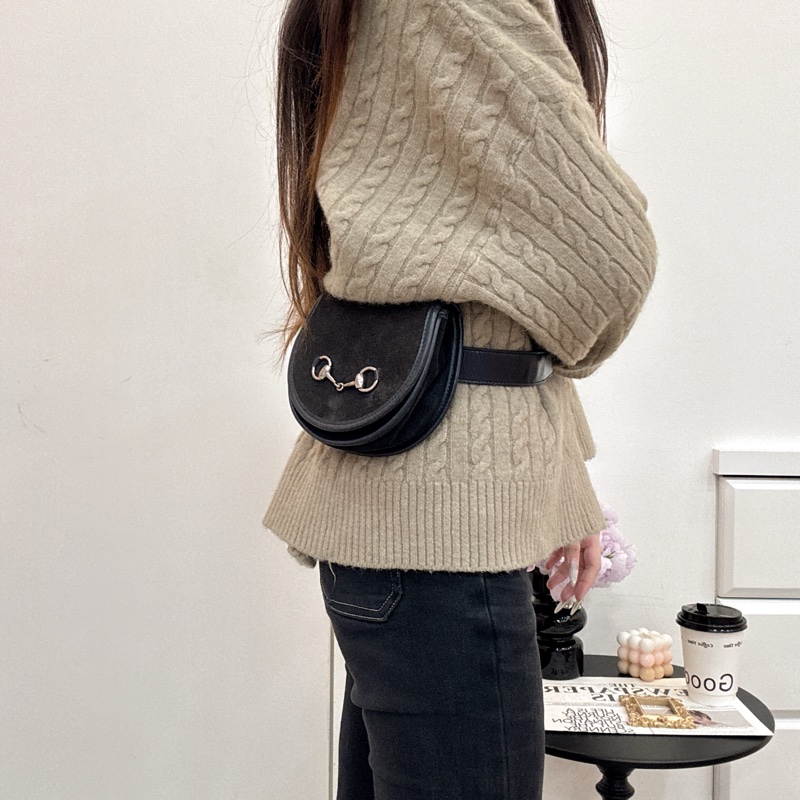 Gucci麂皮馬銜扣腰包 中古 vintage-5