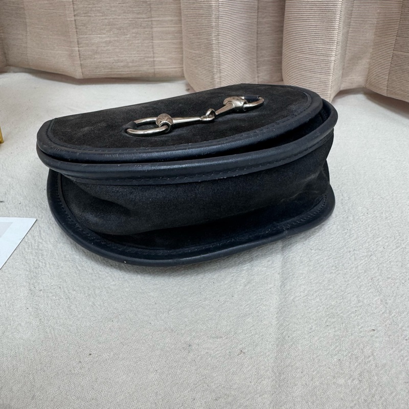Gucci麂皮馬銜扣腰包 中古 vintage-10