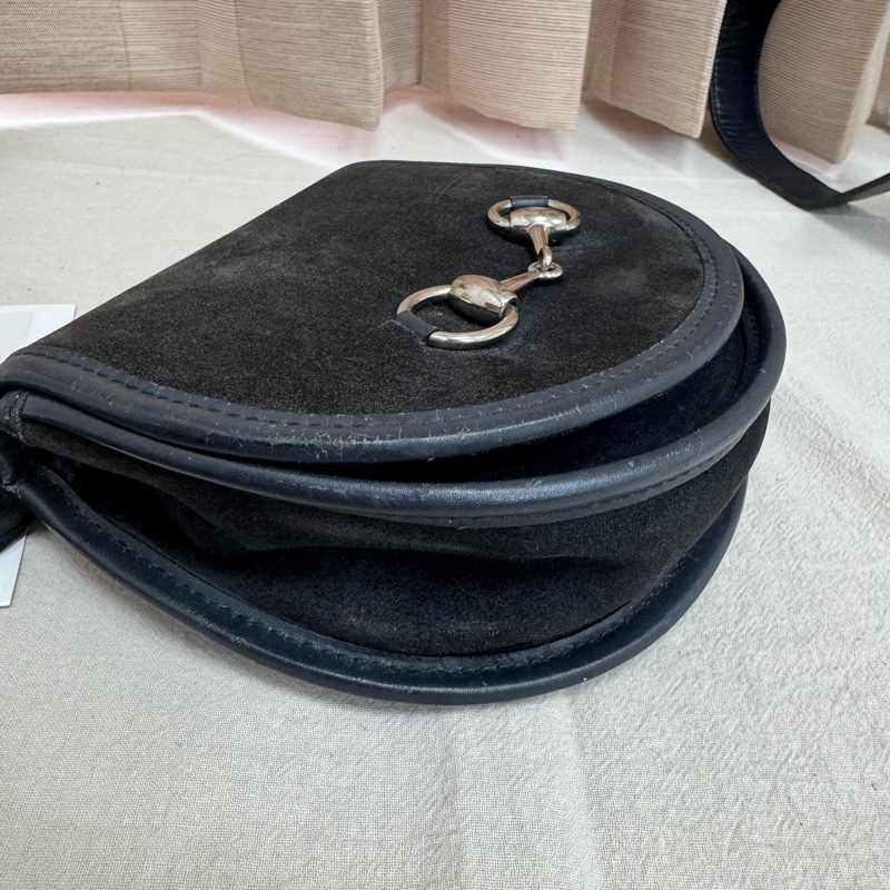 Gucci麂皮馬銜扣腰包 中古 vintage-12