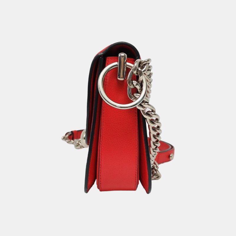 PRADA紅色牛皮單肩包斜挎包銀色五金可拆卸肩帶-2