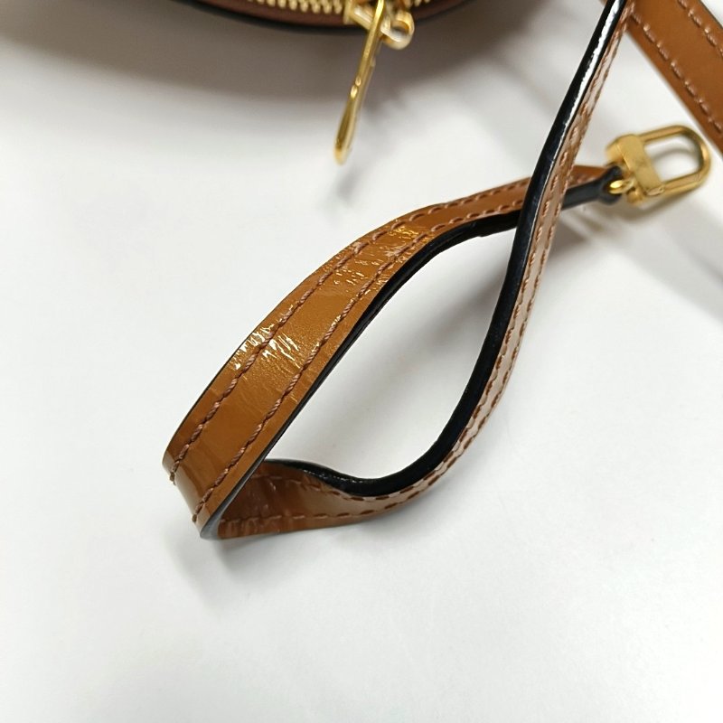 LOUIS VUITTON ALMA BB 棕色漆皮壓紋貝殼包單肩包手提包斜挎包金色五金可拆卸肩帶-15