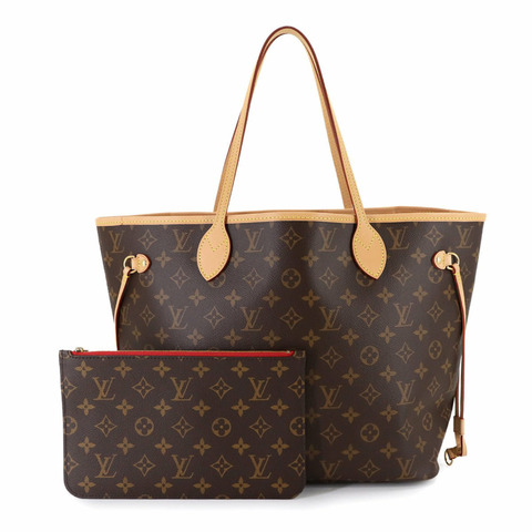 路易威登 Monogram Neverfull MM 手提包，棕色/櫻桃紅，M46987，RFID