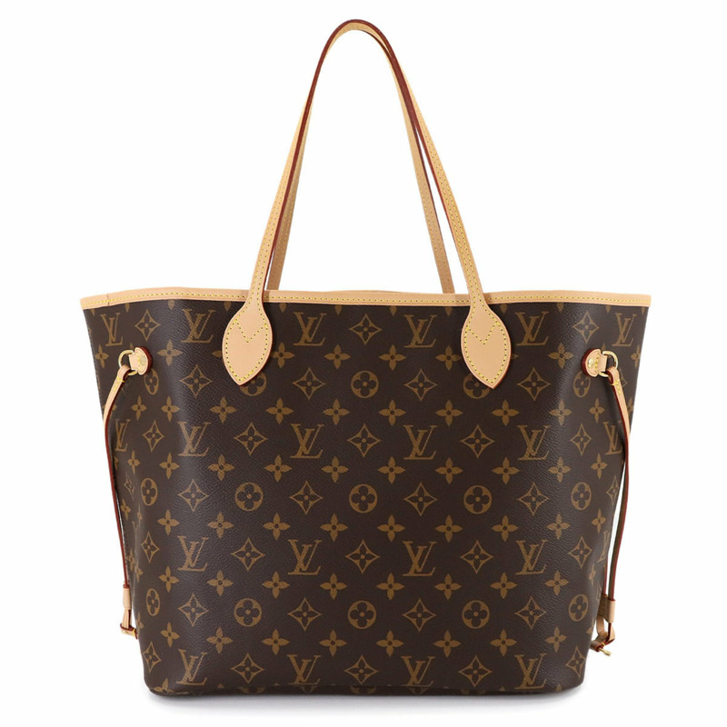 路易威登 Monogram Neverfull MM 手提包，棕色/櫻桃紅，M46987，RFID-1