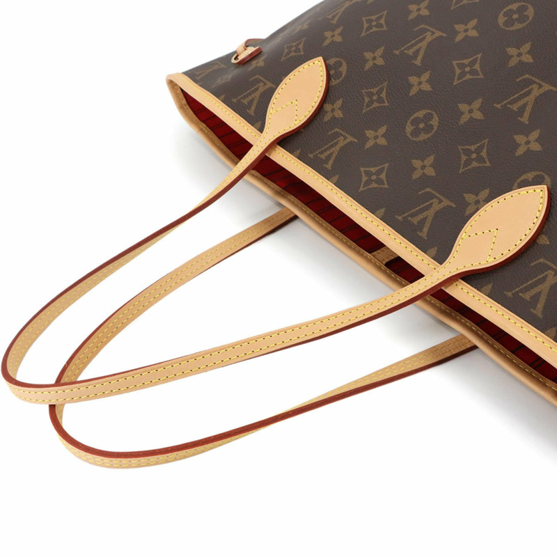 路易威登 Monogram Neverfull MM 手提包，棕色/櫻桃紅，M46987，RFID-4