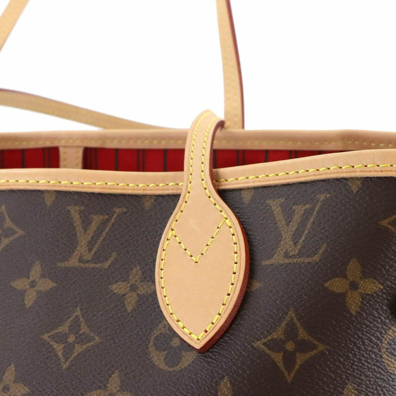 路易威登 Monogram Neverfull MM 手提包，棕色/櫻桃紅，M46987，RFID-9