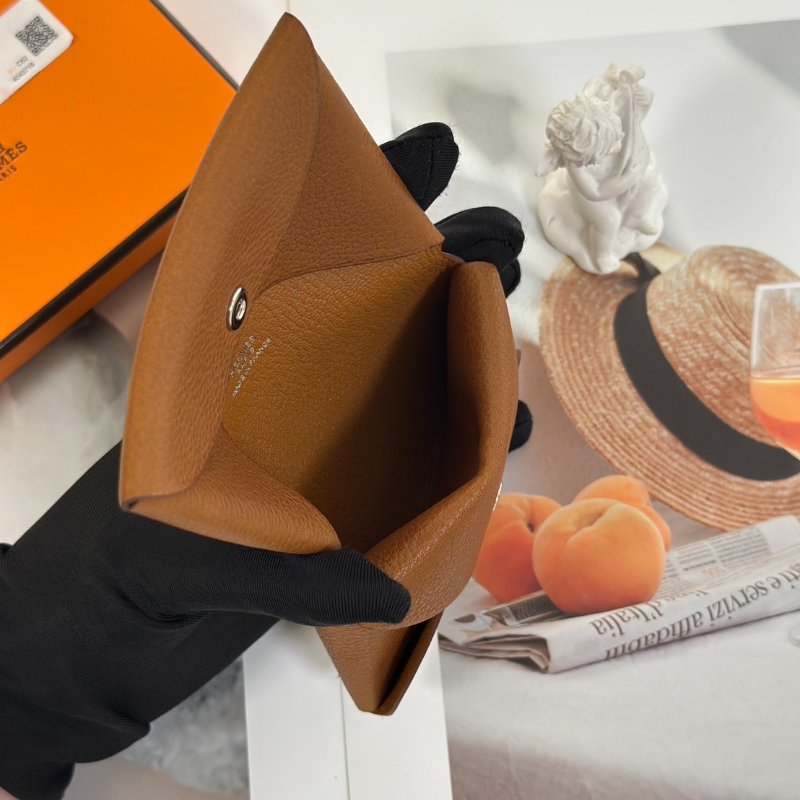 HERMES 馬鞍皮Calvi duo - 金棕 K-3