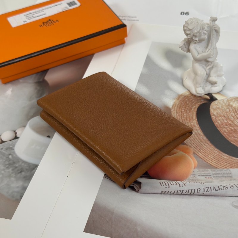 HERMES 馬鞍皮Calvi duo - 金棕 K-5