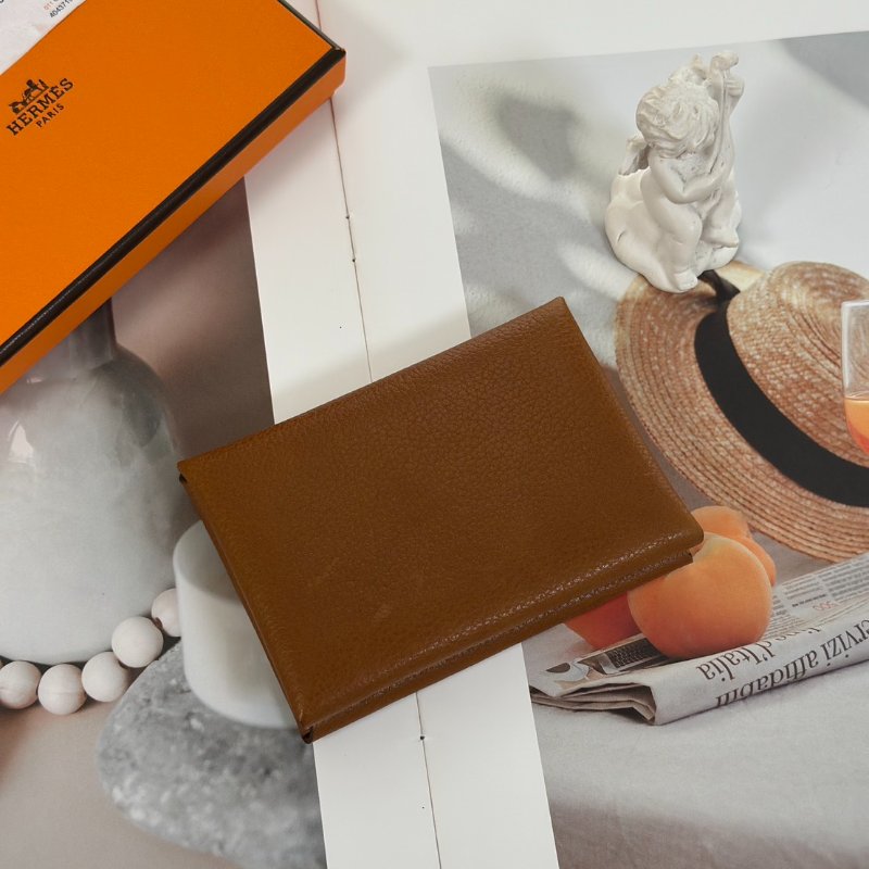 HERMES 馬鞍皮Calvi duo - 金棕 K-6