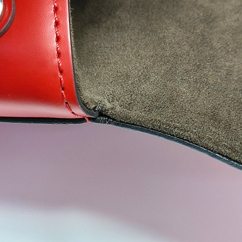 LOUIS VUITTON CLUNY中號紅色EPI牛皮水波紋壓紋克魯尼單肩包手提包斜挎包銀色五金-9