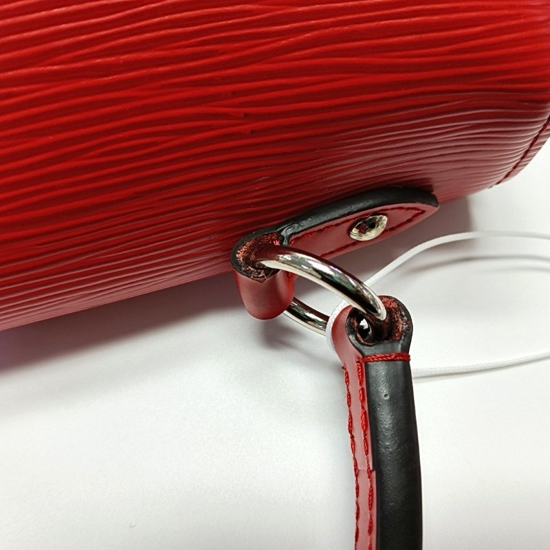 LOUIS VUITTON CLUNY中號紅色EPI牛皮水波紋壓紋克魯尼單肩包手提包斜挎包銀色五金-11